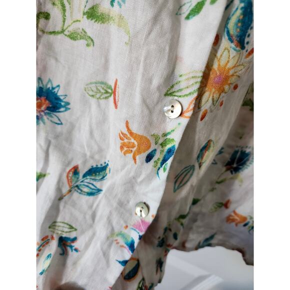 J. Jill Love Linen Button up Tank Blouse Oversized XS White Collared - Picture 7 of 7